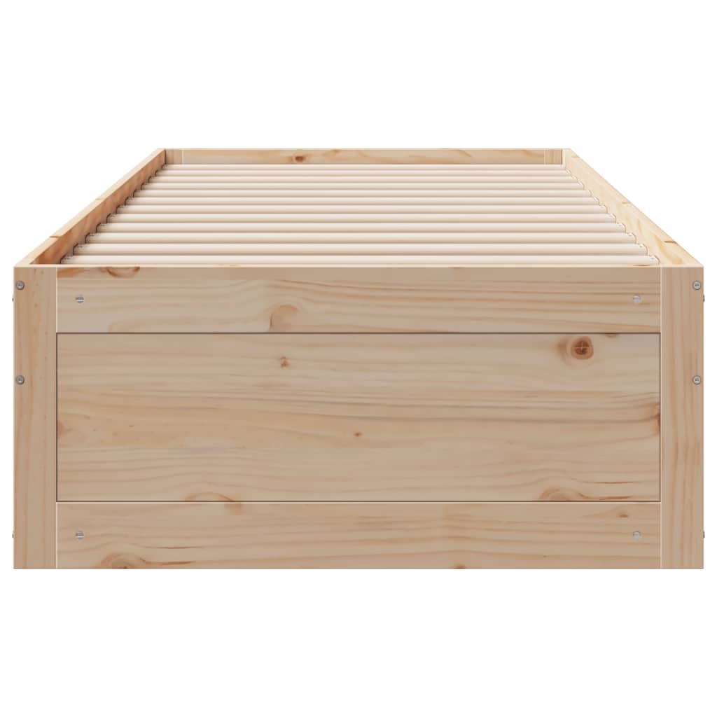 Cadre de lit sans matelas avec tiroirs 75x190 cm bois de pin - XIOS