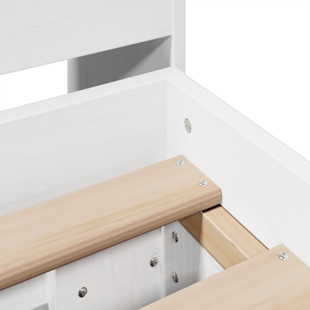 Cadre de lit sans matelas blanc 180x200 cm bois massif de pin - XIOS