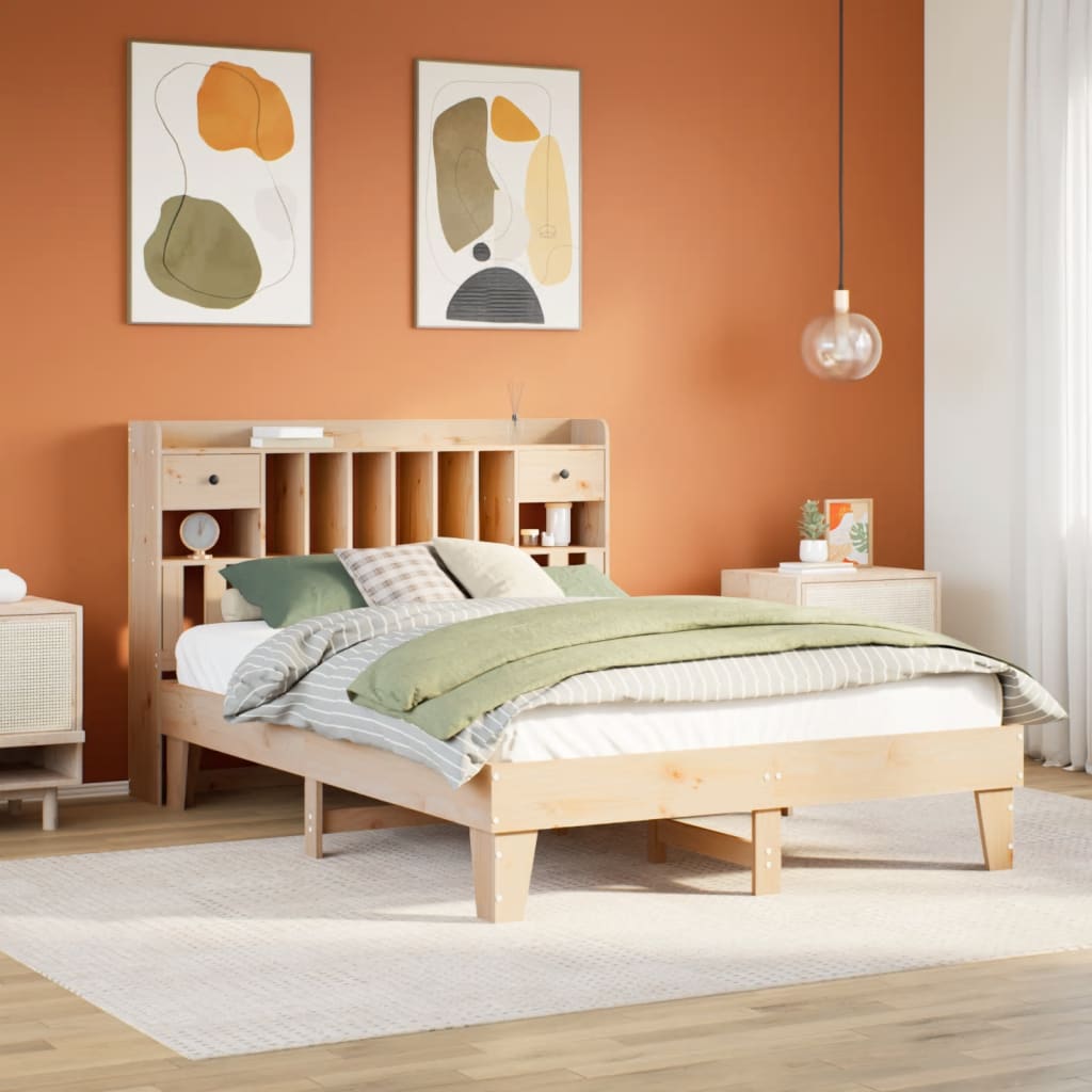 Cadre de lit sans matelas 160x200 cm bois massif de pin - XIOS