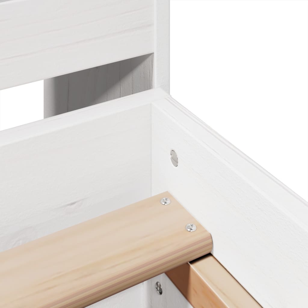 Cadre de lit sans matelas blanc 150x200 cm bois de pin massif - XIOS