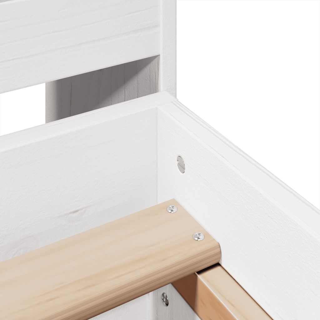 Cadre de lit sans matelas blanc 140x200 cm bois de pin massif - XIOS