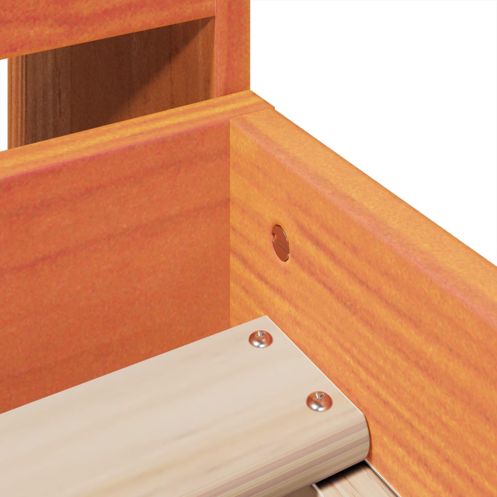 Cadre de lit sans matelas cire marron 100x200cm bois pin massif - XIOS