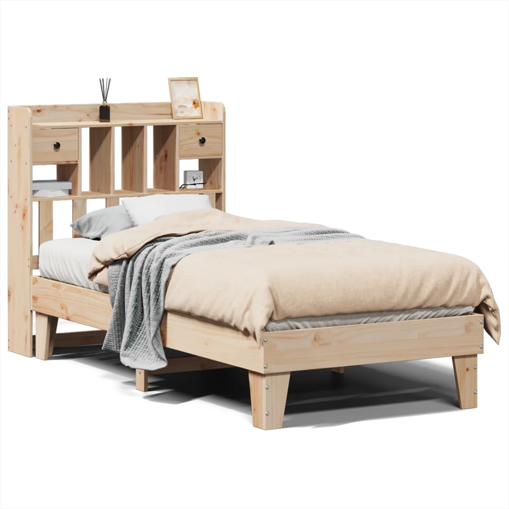 Cadre de lit sans matelas 90x200 cm bois de pin massif - XIOS
