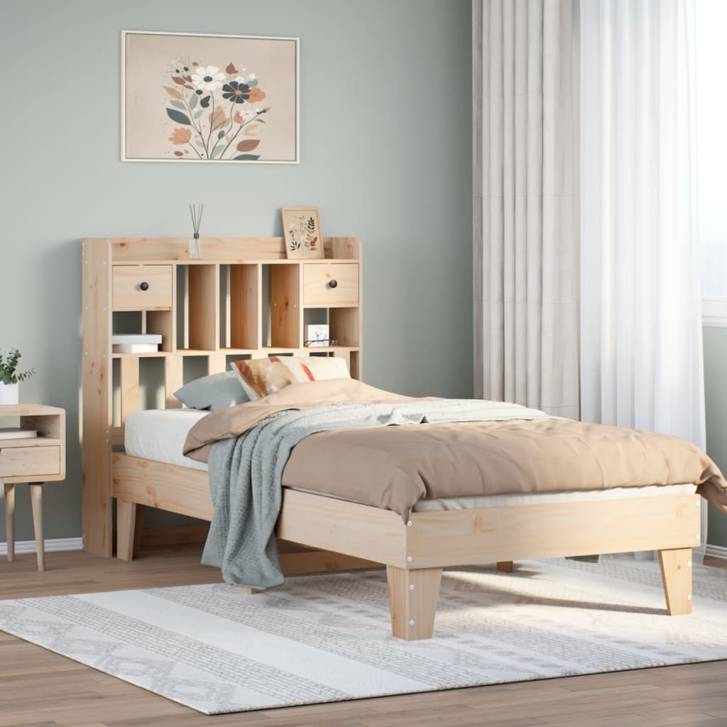 Cadre de lit sans matelas 90x200 cm bois de pin massif - XIOS