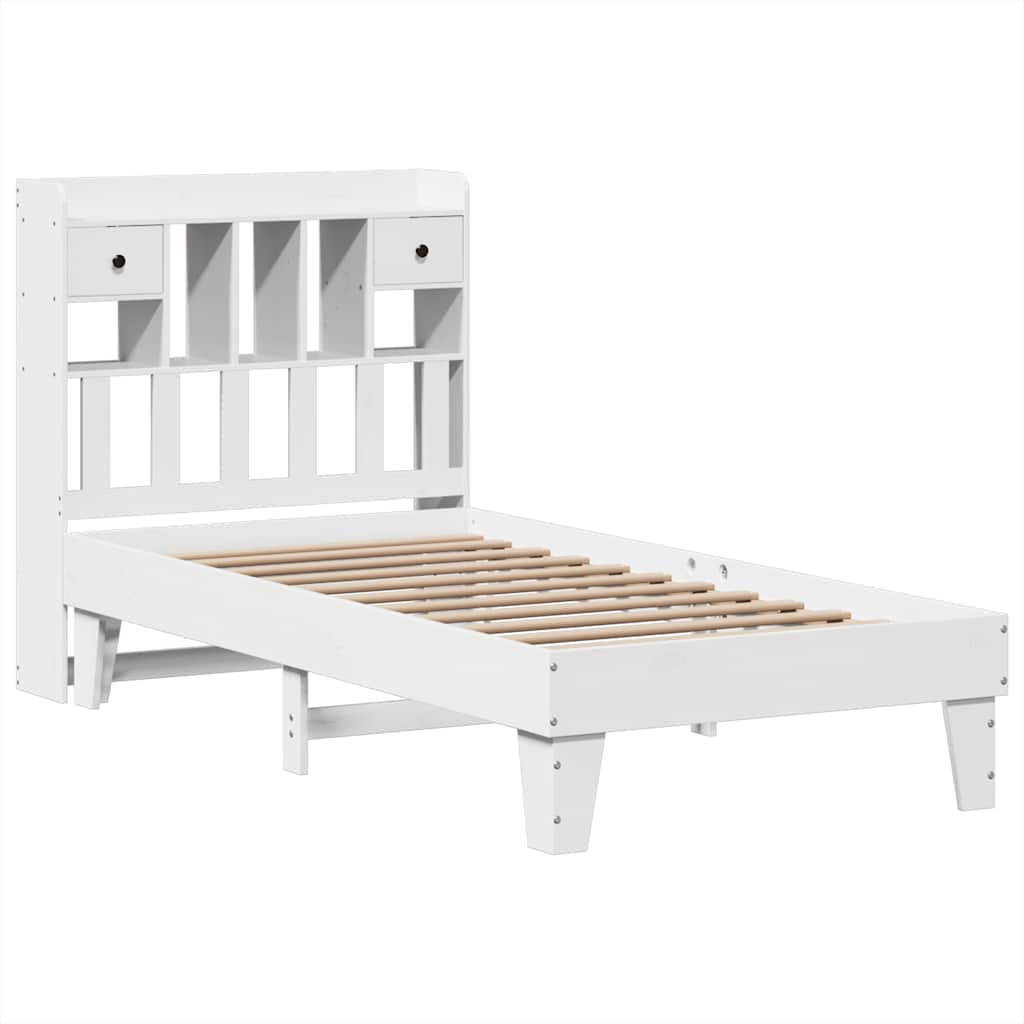 Cadre de lit sans matelas blanc 90x200 cm bois de pin massif - XIOS