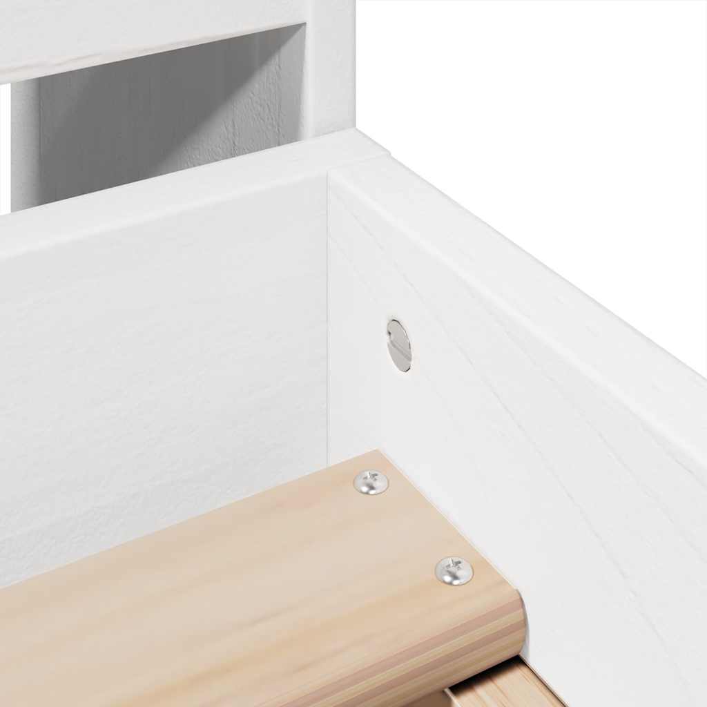 Cadre de lit sans matelas blanc 90x200 cm bois de pin massif - XIOS