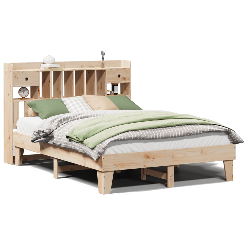 Cadre de lit sans matelas 140x190 cm bois de pin massif - XIOS