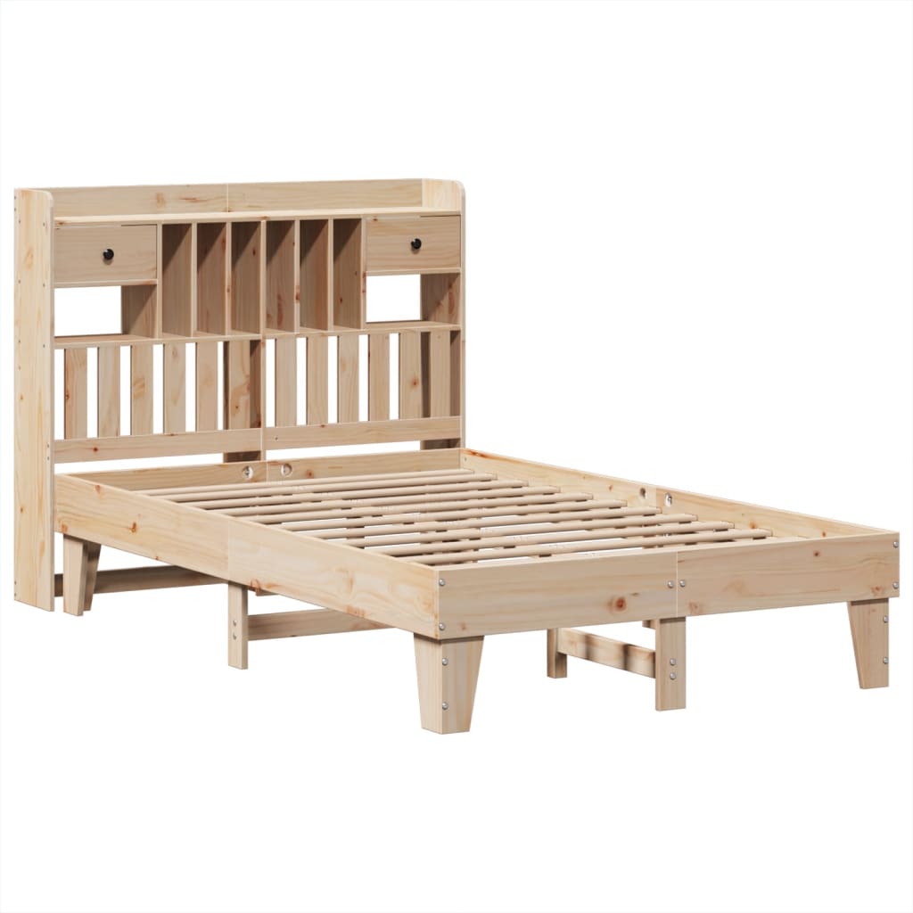 Cadre de lit sans matelas 135x190 cm bois de pin massif - XIOS
