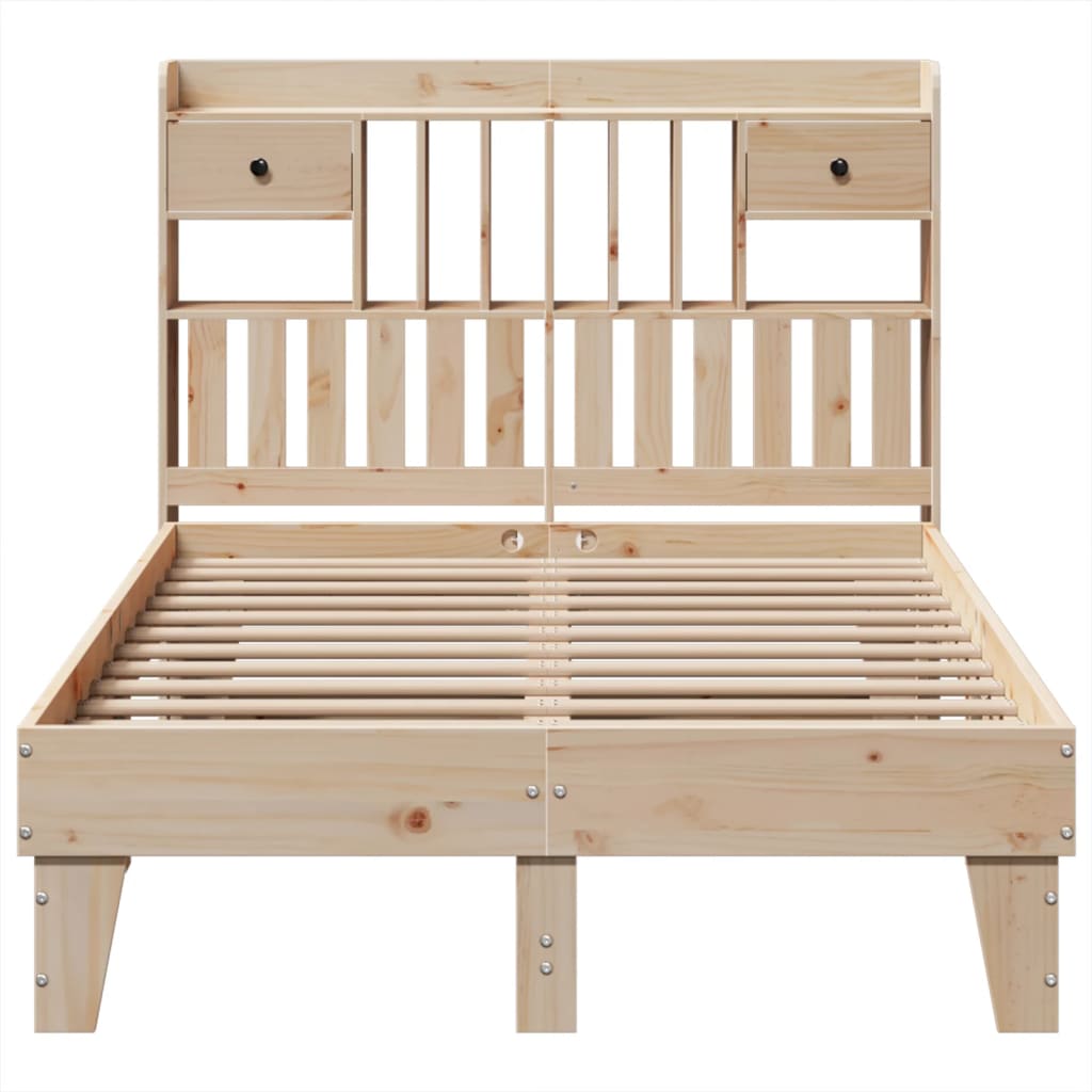 Cadre de lit sans matelas 135x190 cm bois de pin massif - XIOS