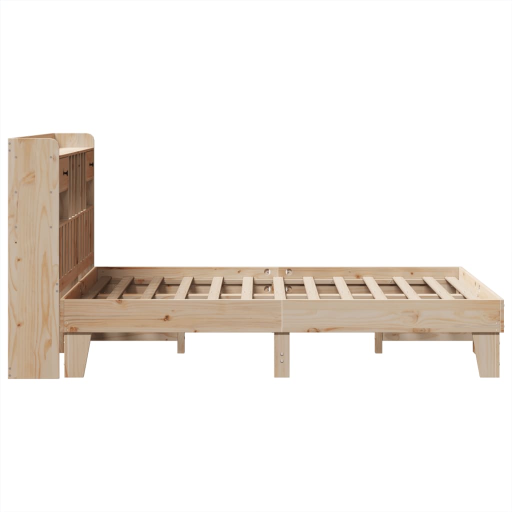 Cadre de lit sans matelas 135x190 cm bois de pin massif - XIOS