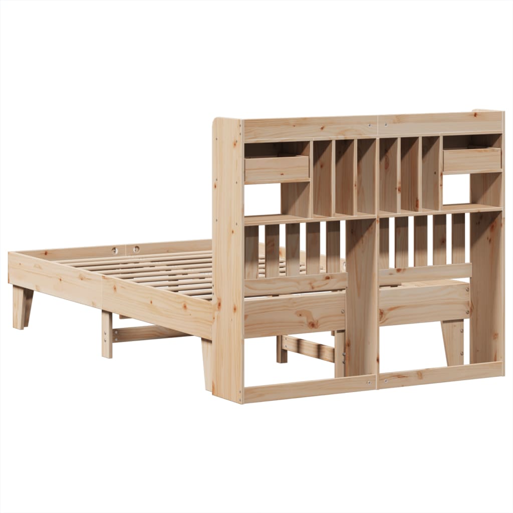 Cadre de lit sans matelas 135x190 cm bois de pin massif - XIOS