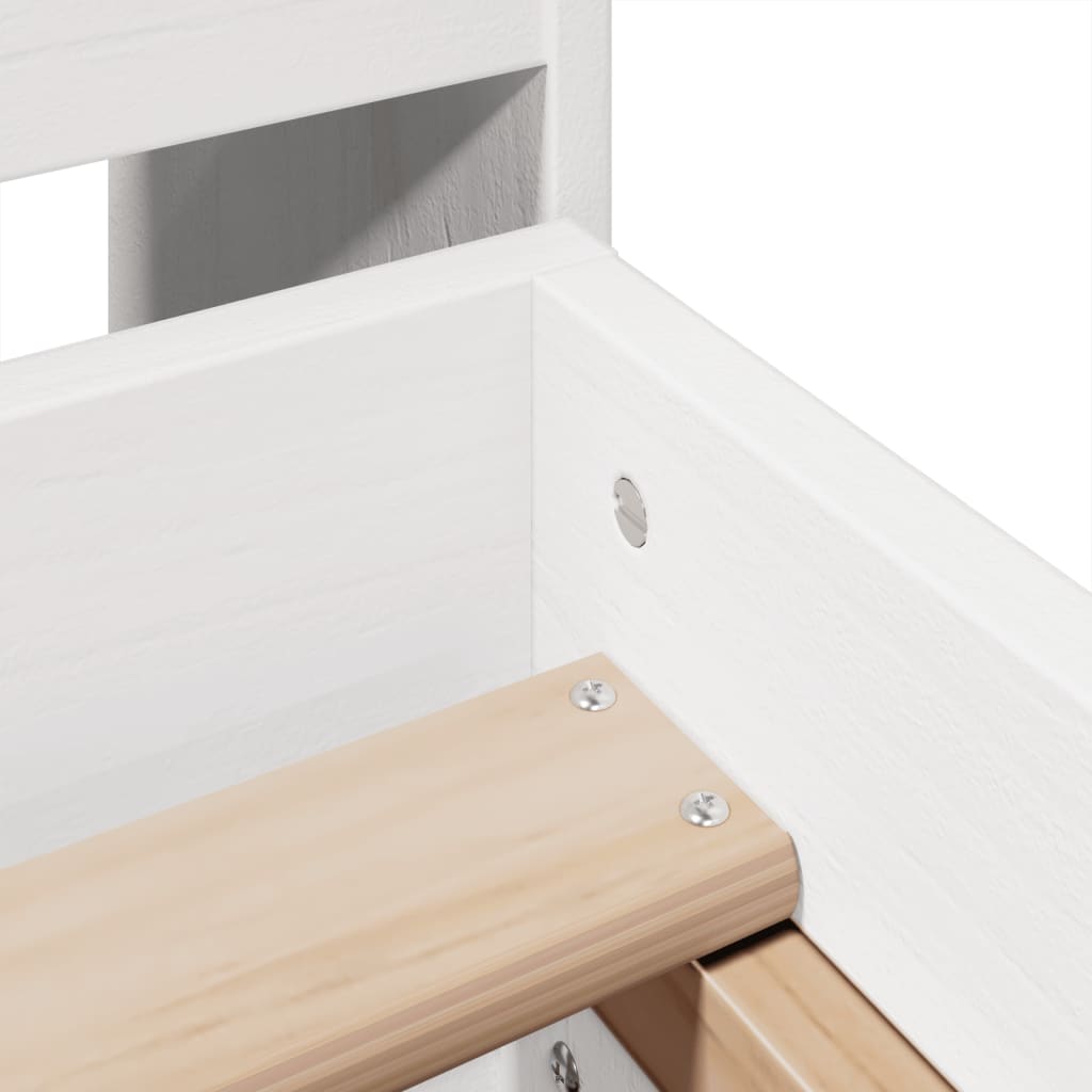 Cadre de lit sans matelas blanc 135x190 cm bois de pin massif - XIOS
