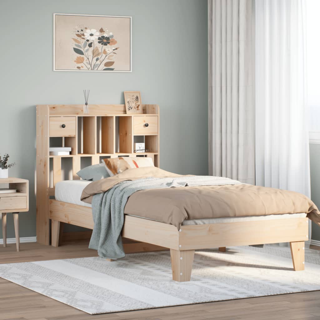 Cadre de lit sans matelas 90x190 cm bois de pin massif - XIOS