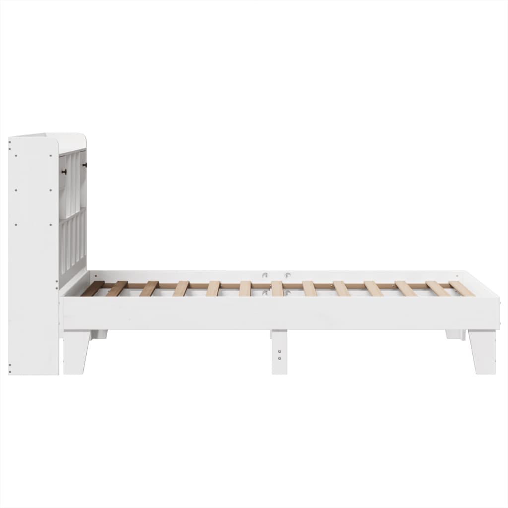 Cadre de lit sans matelas blanc 75x190 cm bois de pin massif - XIOS