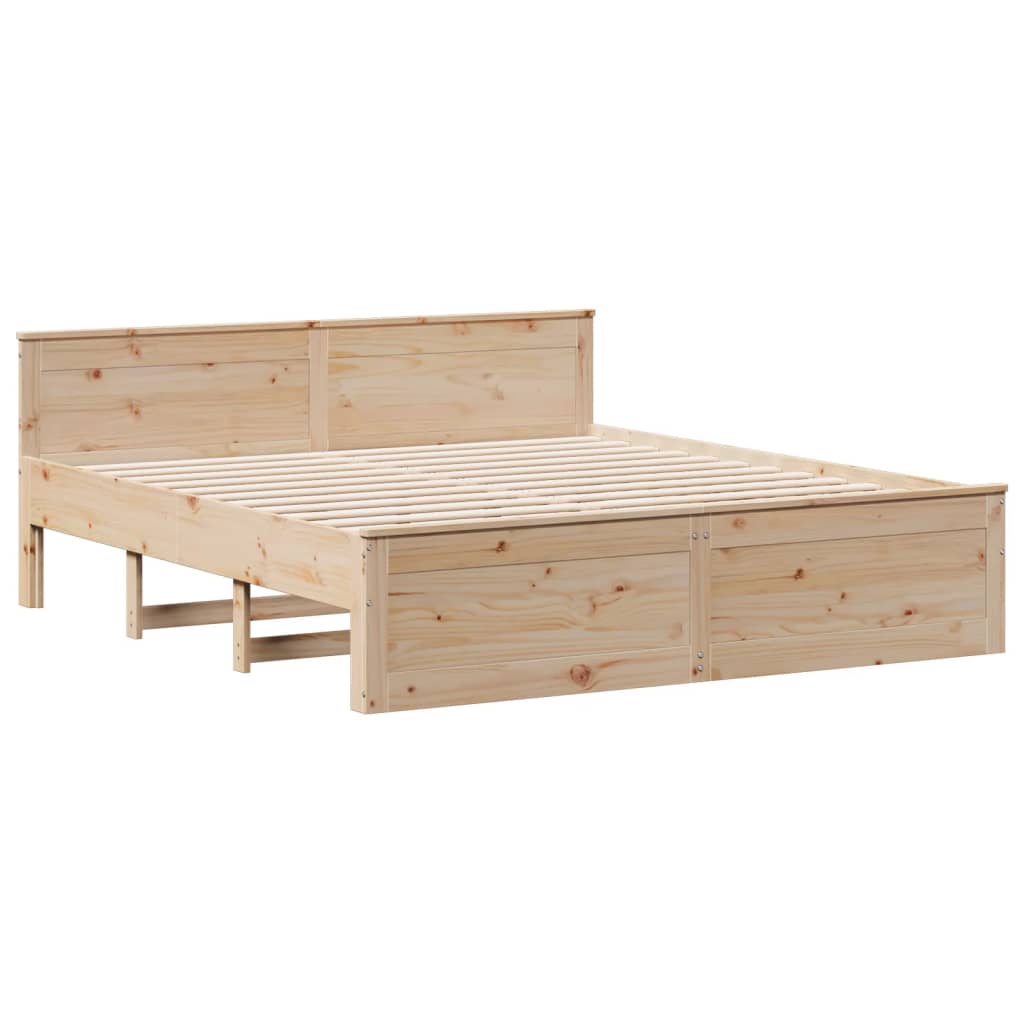 Lit bibliothèque sans matelas 180x200 cm bois massif de pin - XIOS