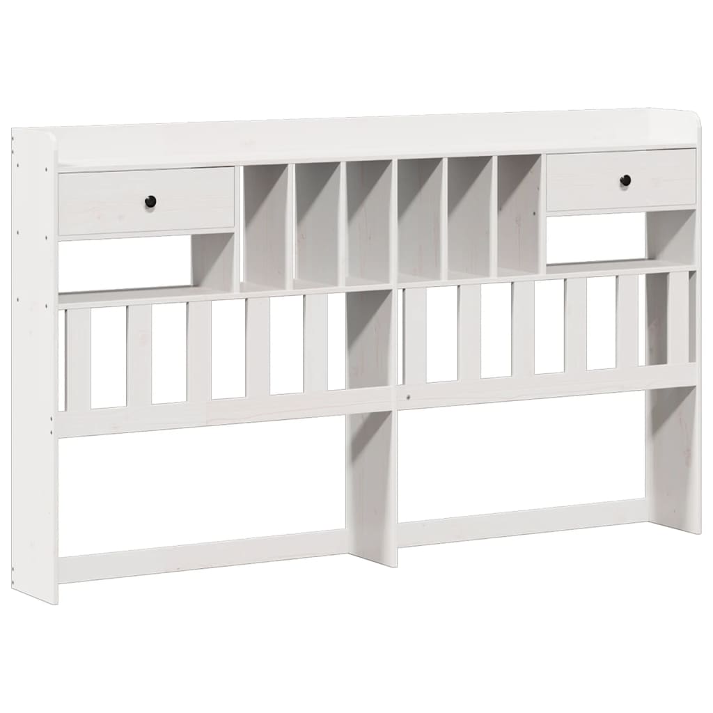 Lit bibliothèque sans matelas blanc 180x200 cm bois pin massif - XIOS