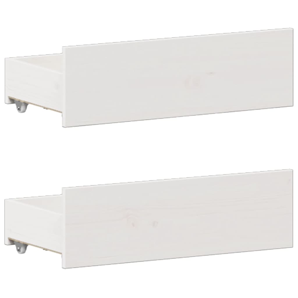 Lit bibliothèque sans matelas blanc 180x200 cm bois pin massif - XIOS