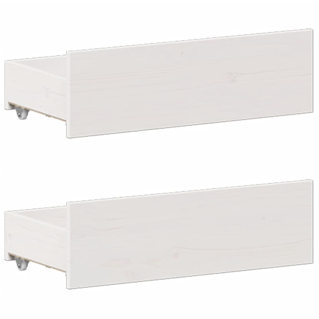 Lit bibliothèque sans matelas blanc 140x200 cm bois pin massif - XIOS
