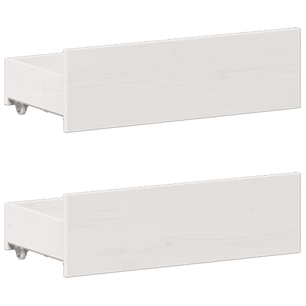 Lit bibliothèque sans matelas blanc 140x190 cm bois pin massif - XIOS