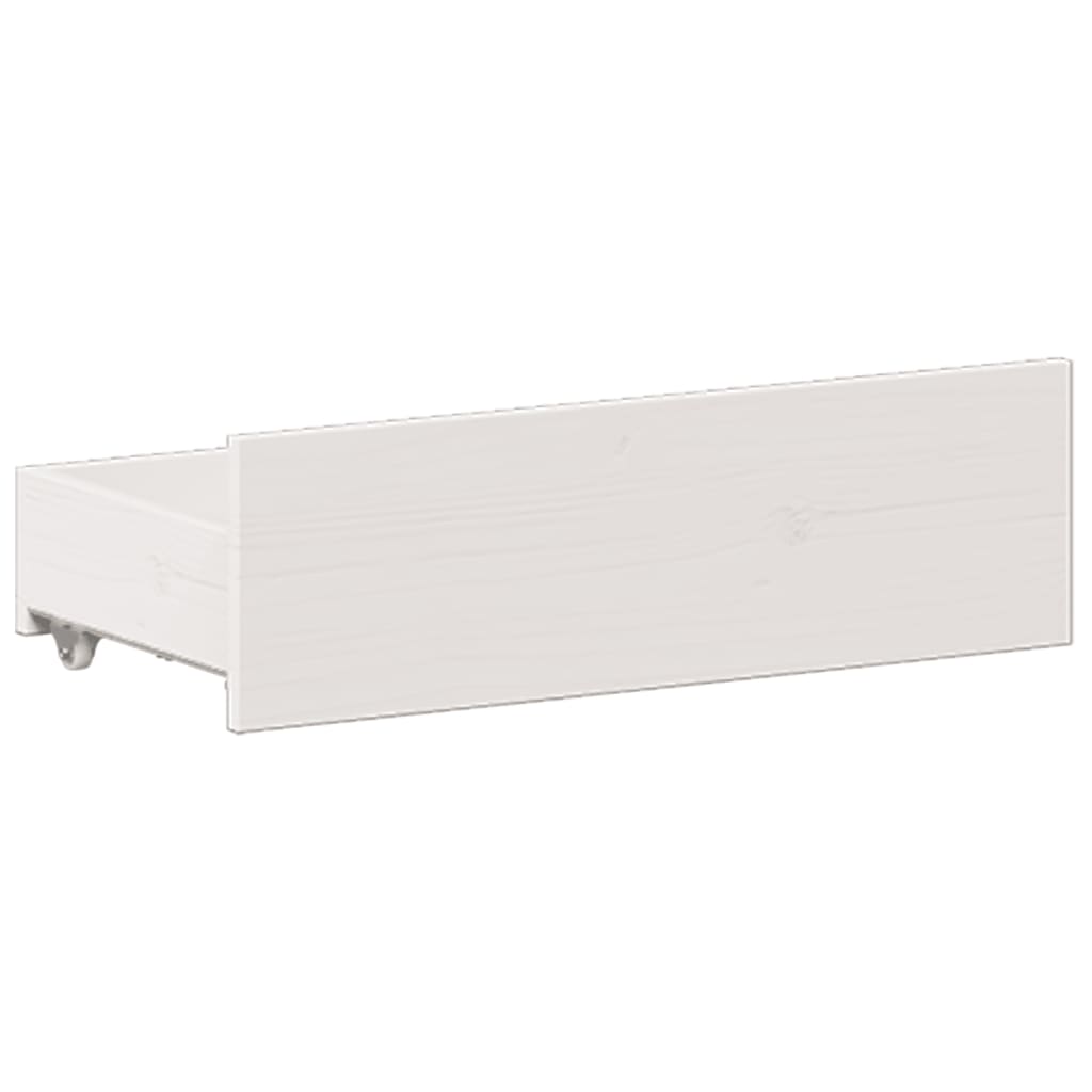 Lit bibliothèque sans matelas blanc 140x190 cm bois pin massif - XIOS