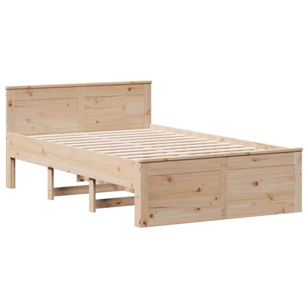 Lit bibliothèque sans matelas 135x190 cm bois de pin massif - XIOS