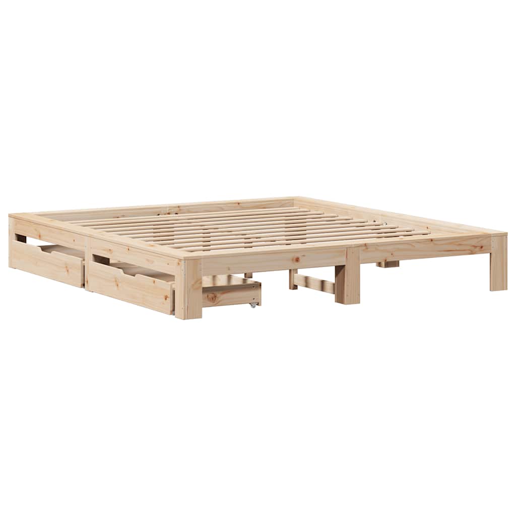 Cadre de lit sans matelas 200x200 cm bois massif de pin - XIOS