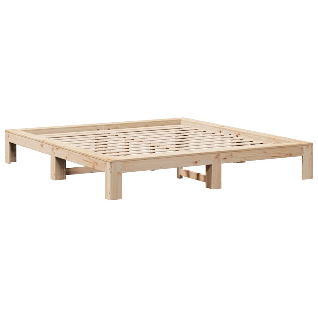 Cadre de lit sans matelas 200x200 cm bois massif de pin - XIOS