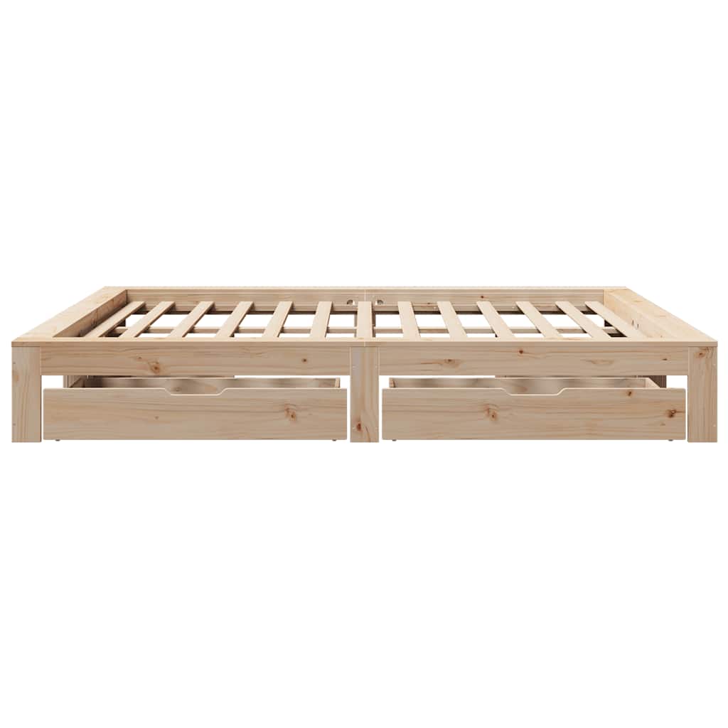 Cadre de lit sans matelas 200x200 cm bois massif de pin - XIOS