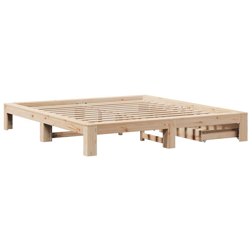 Cadre de lit sans matelas 200x200 cm bois massif de pin - XIOS