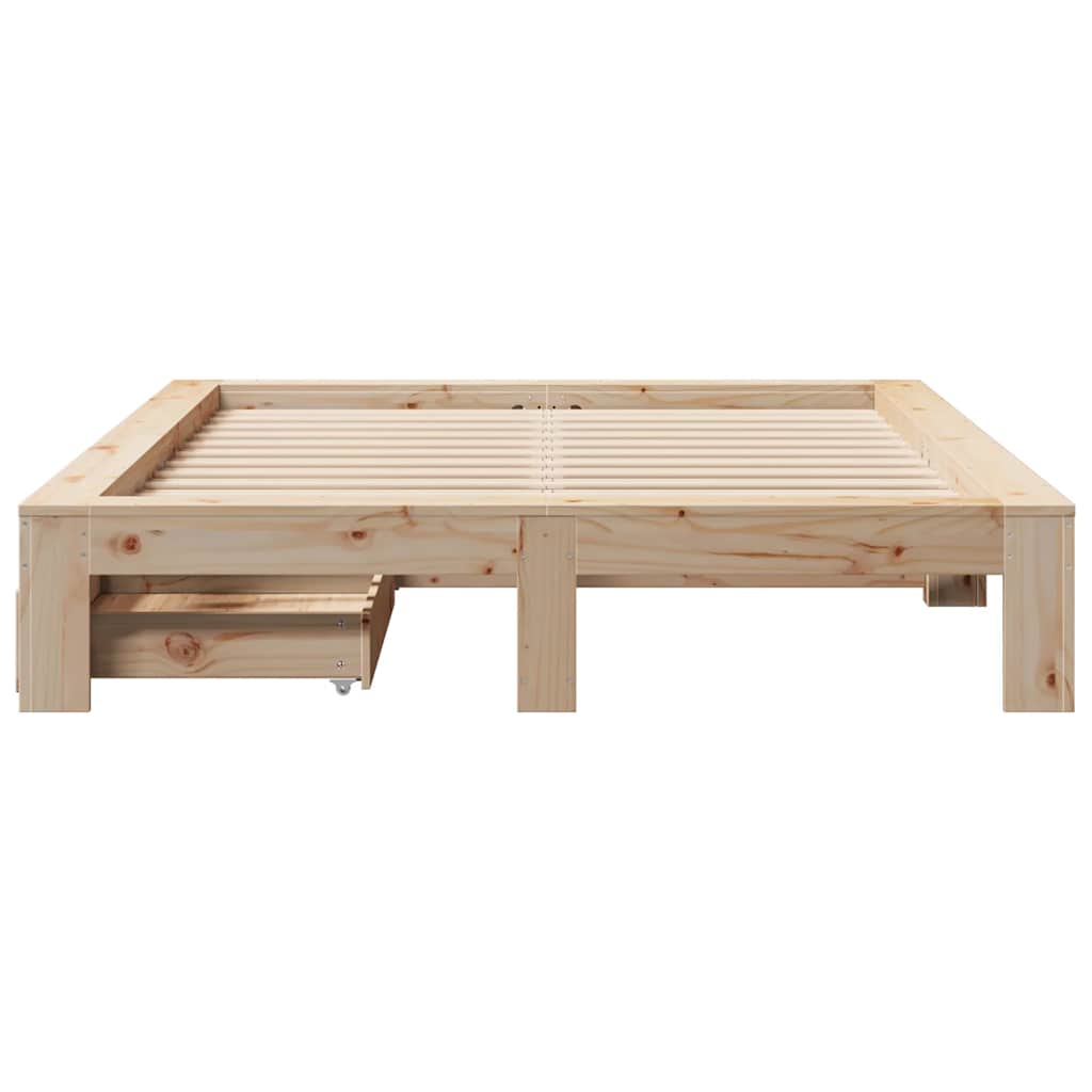 Cadre de lit sans matelas 160x200 cm bois massif de pin - XIOS