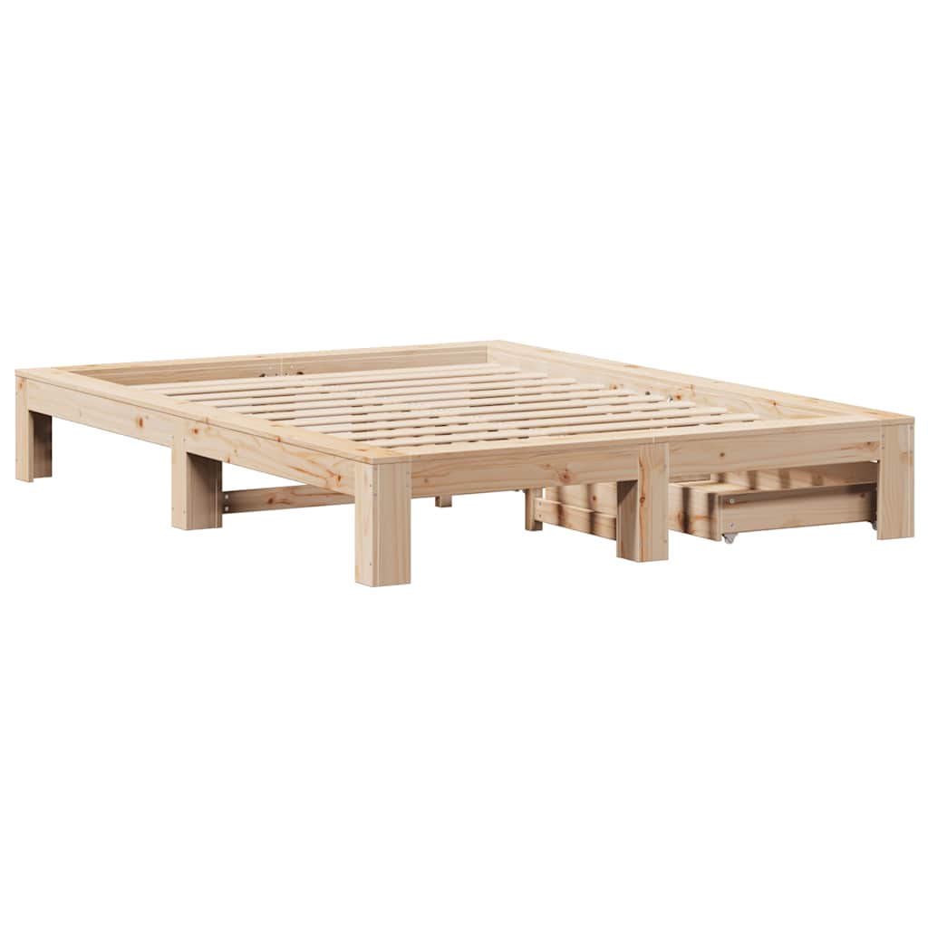 Cadre de lit sans matelas 160x200 cm bois massif de pin - XIOS