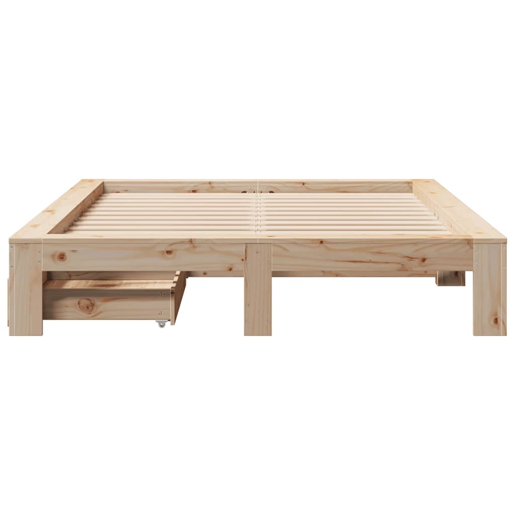 Cadre de lit sans matelas 150x200 cm bois de pin massif - XIOS