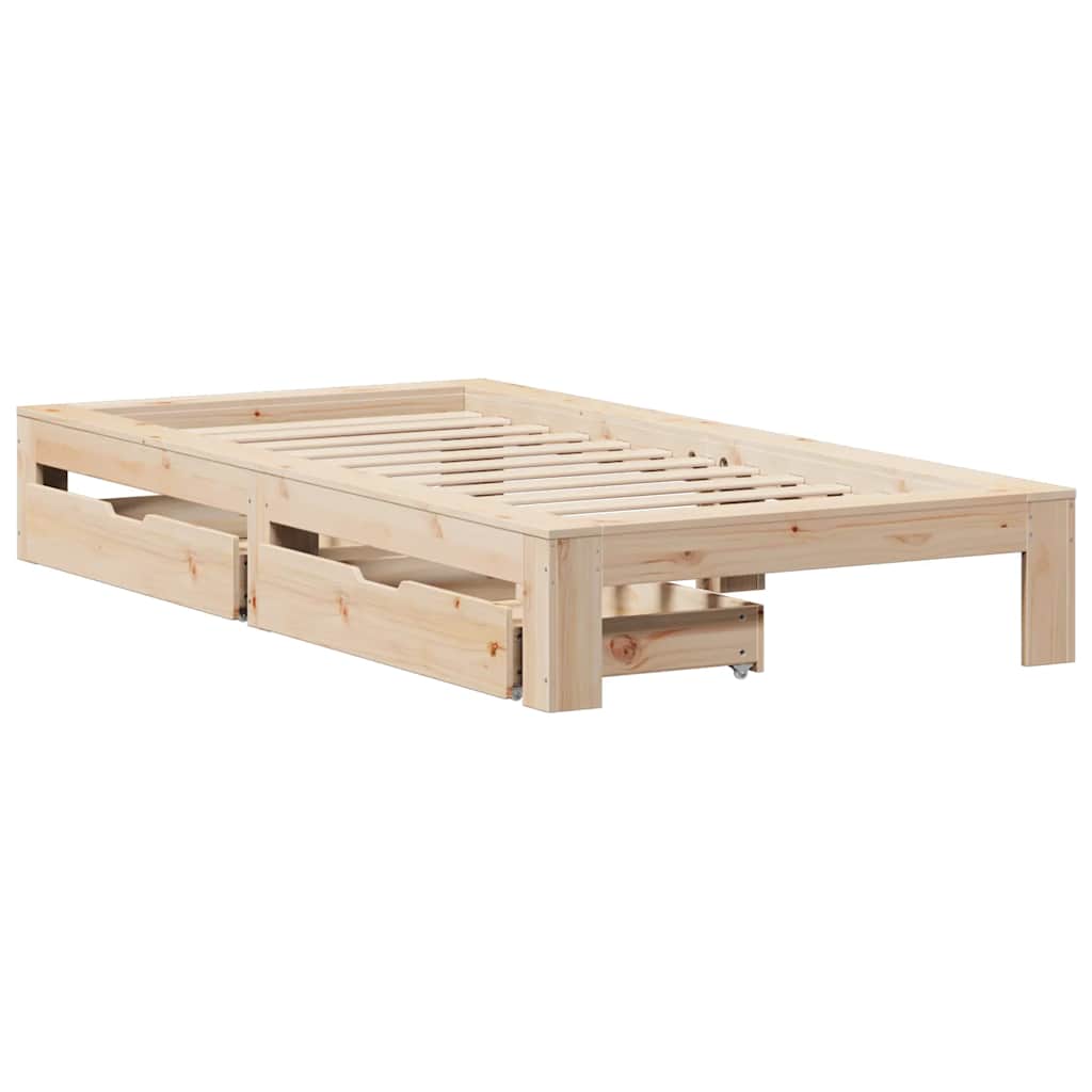 Cadre de lit sans matelas 90x200 cm bois de pin massif - XIOS