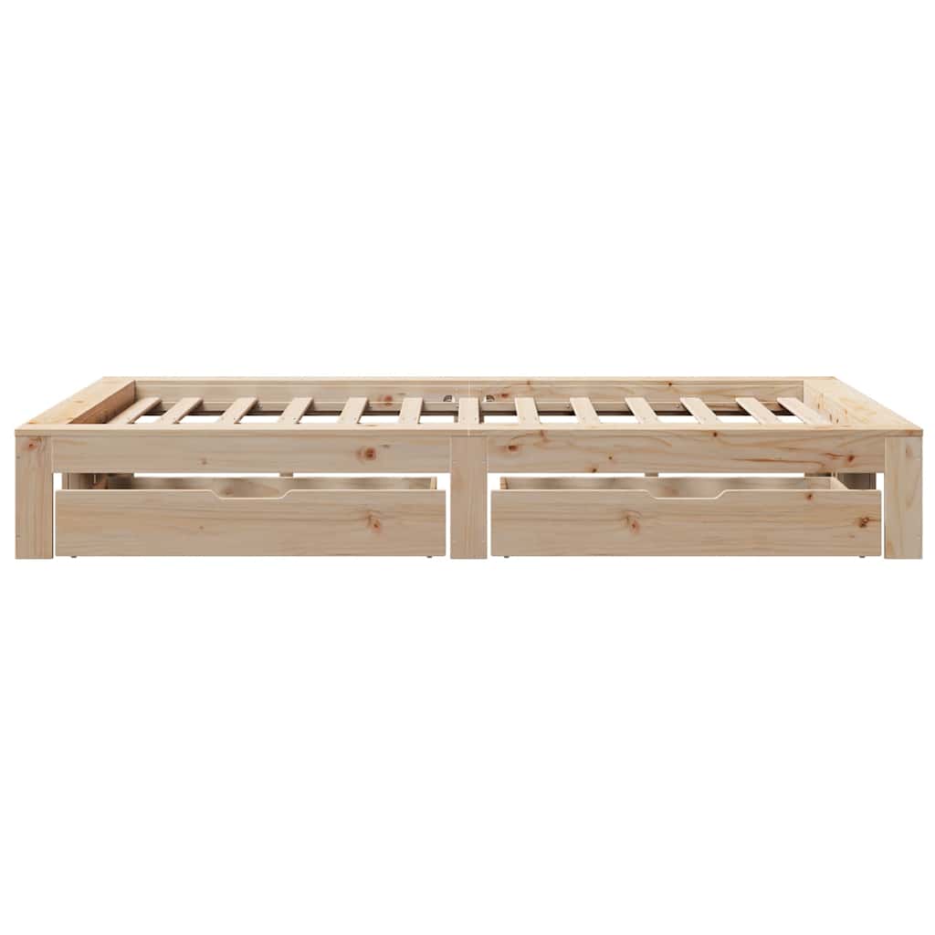 Cadre de lit sans matelas 135x190 cm bois de pin massif - XIOS