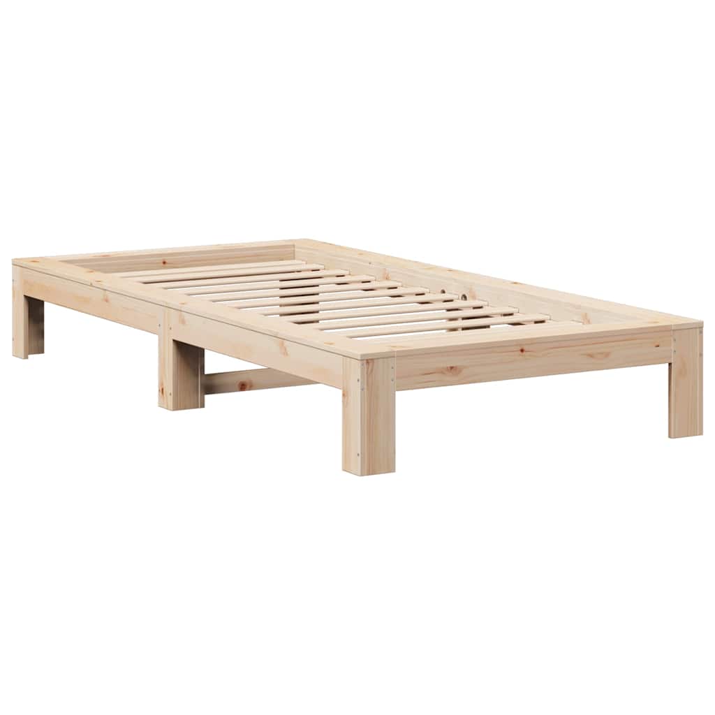 Cadre de lit sans matelas 75x190 cm bois de pin massif - XIOS