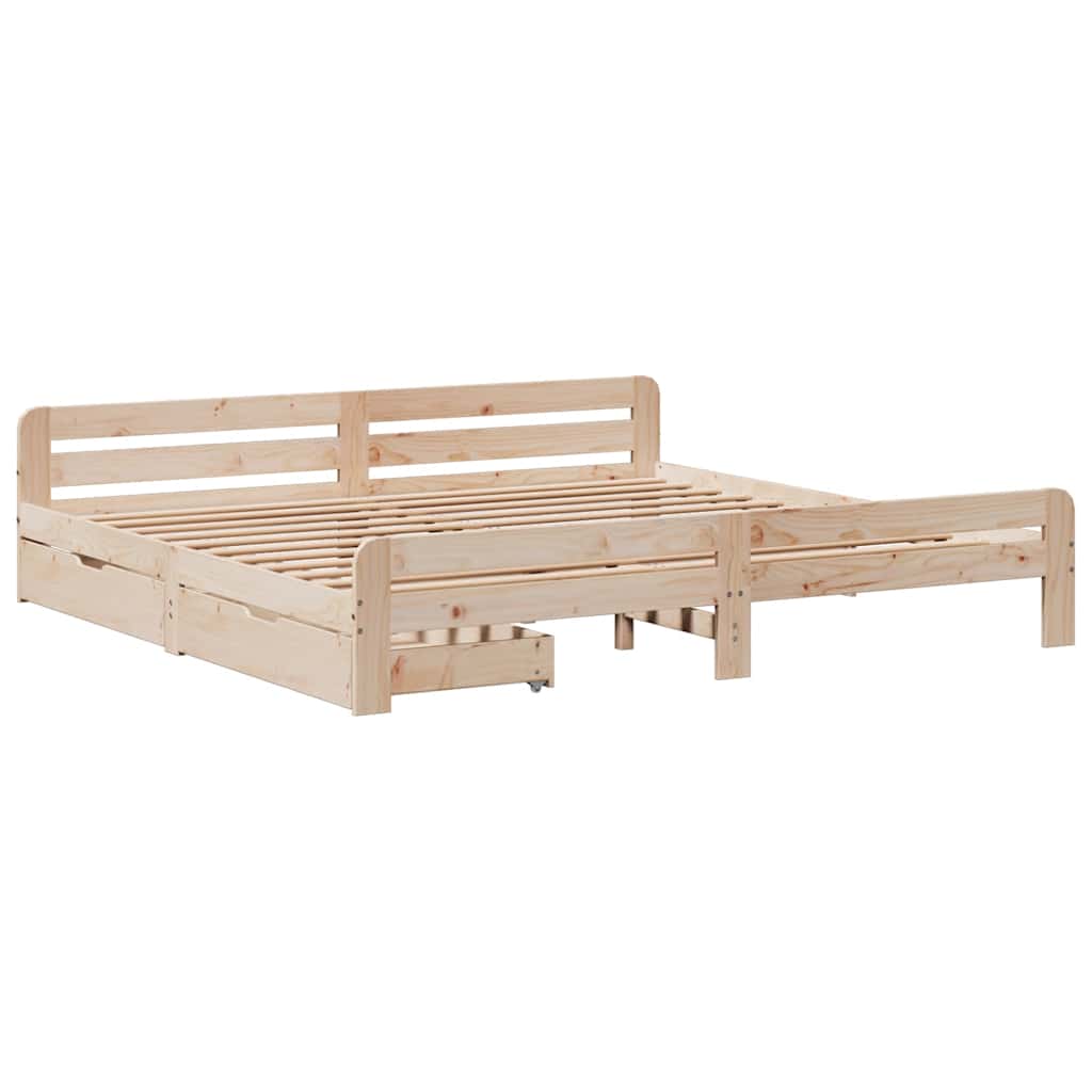 Cadre de lit sans matelas 200x200 cm bois massif de pin - XIOS