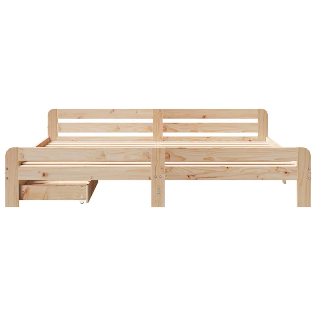 Cadre de lit sans matelas 200x200 cm bois massif de pin - XIOS