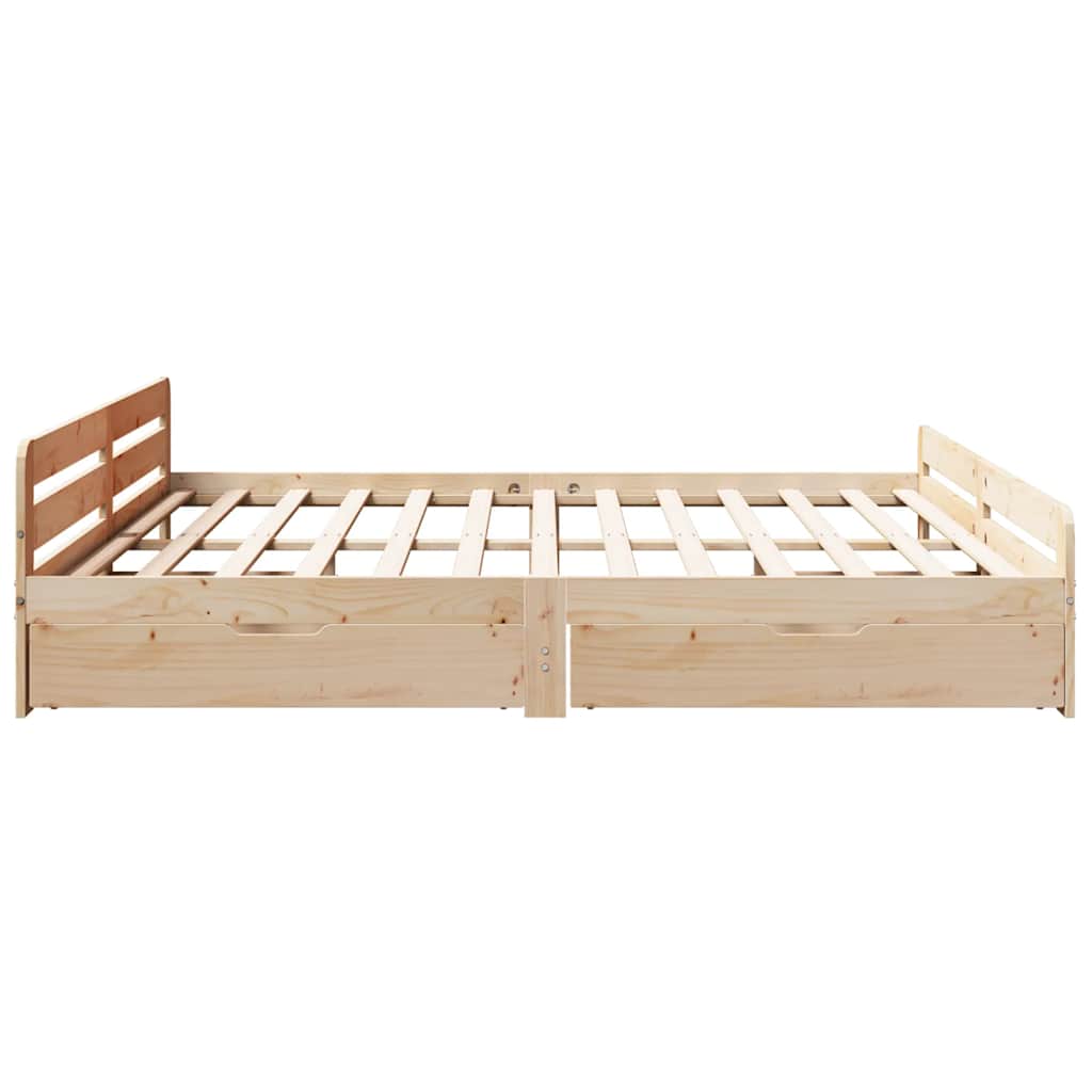 Cadre de lit sans matelas 200x200 cm bois massif de pin - XIOS