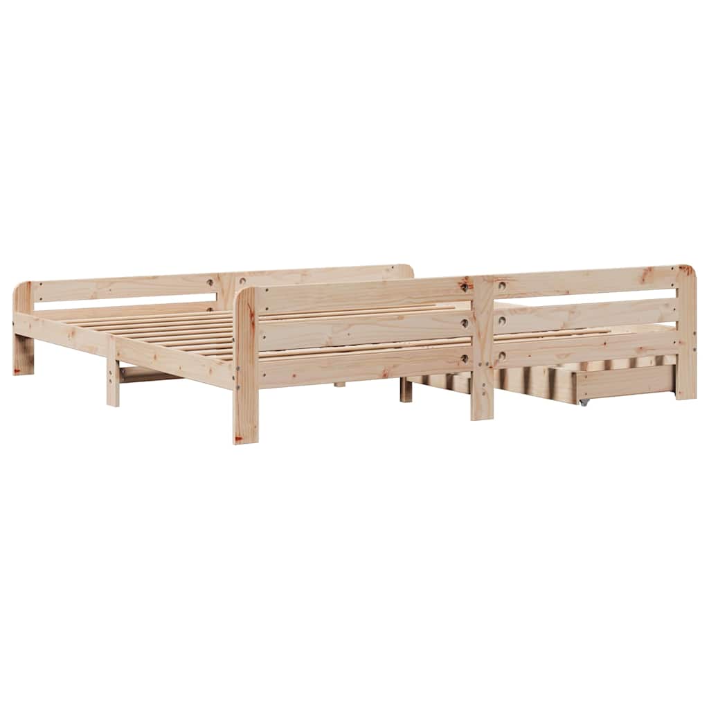 Cadre de lit sans matelas 200x200 cm bois massif de pin - XIOS