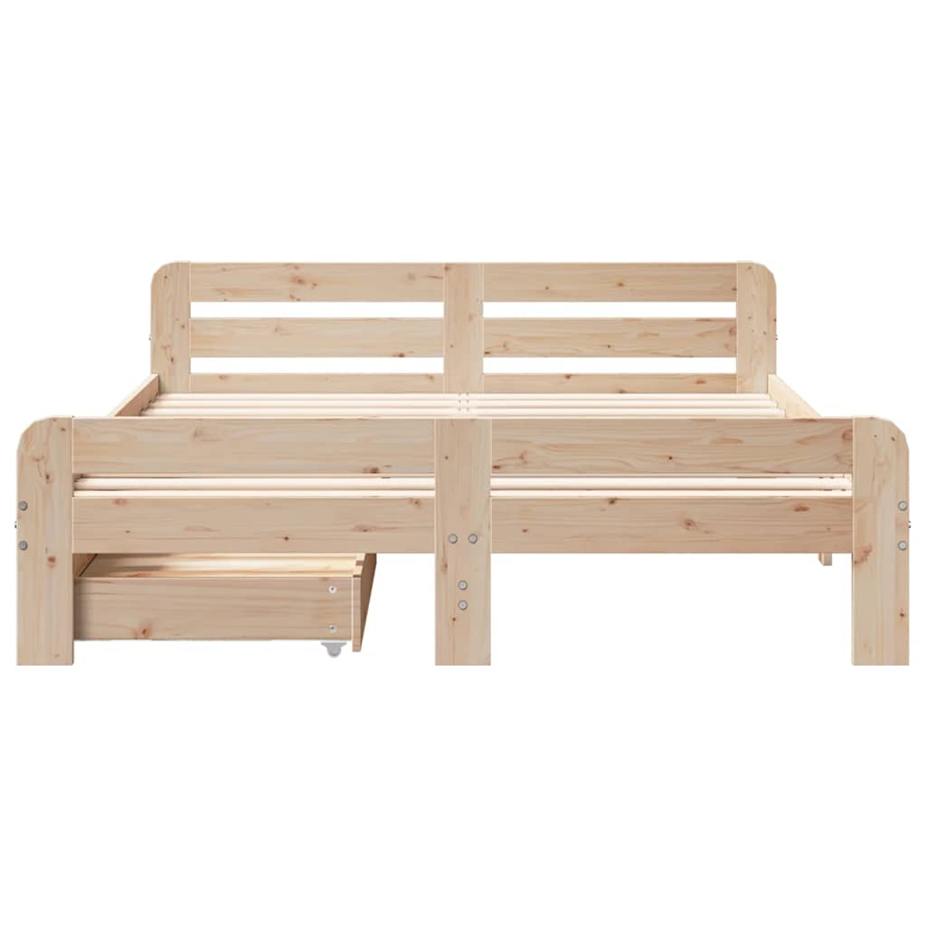 Cadre de lit sans matelas 160x200 cm bois massif de pin - XIOS