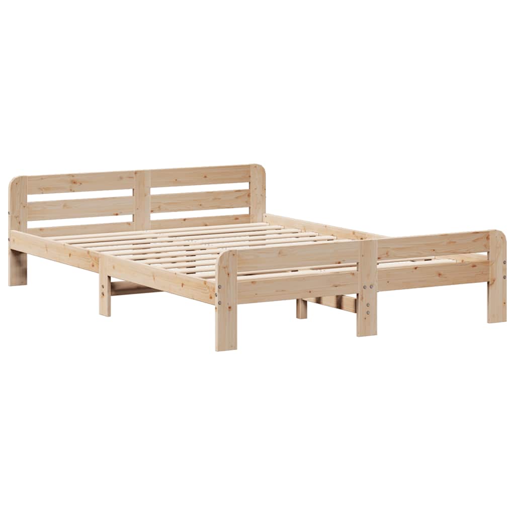 Cadre de lit sans matelas 160x200 cm bois massif de pin - XIOS