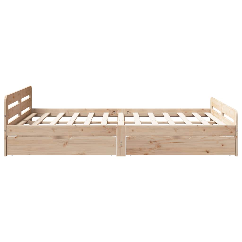 Cadre de lit sans matelas 160x200 cm bois massif de pin - XIOS