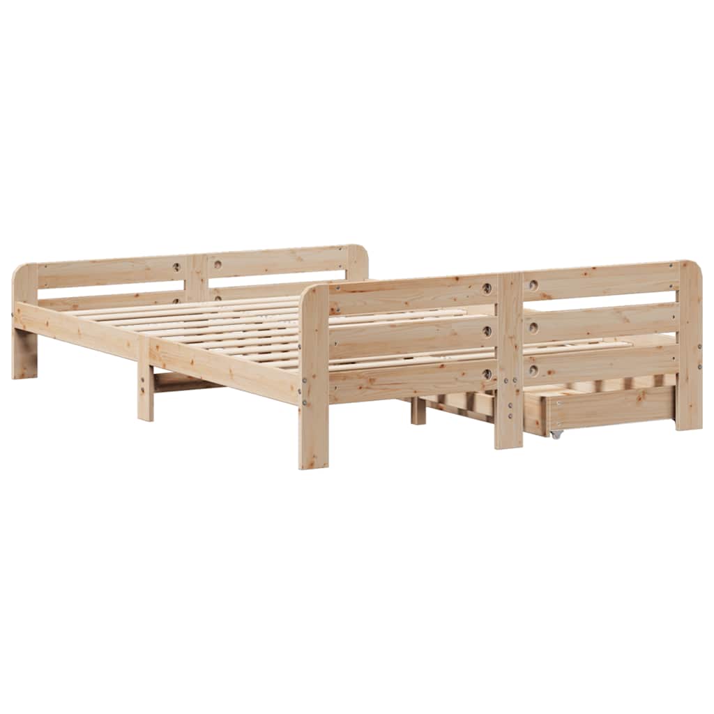 Cadre de lit sans matelas 160x200 cm bois massif de pin - XIOS