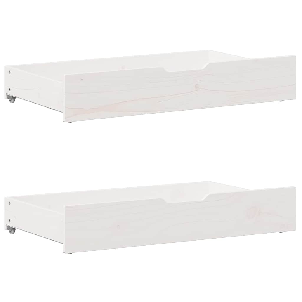 Cadre de lit sans matelas blanc 150x200 cm bois de pin massif - XIOS