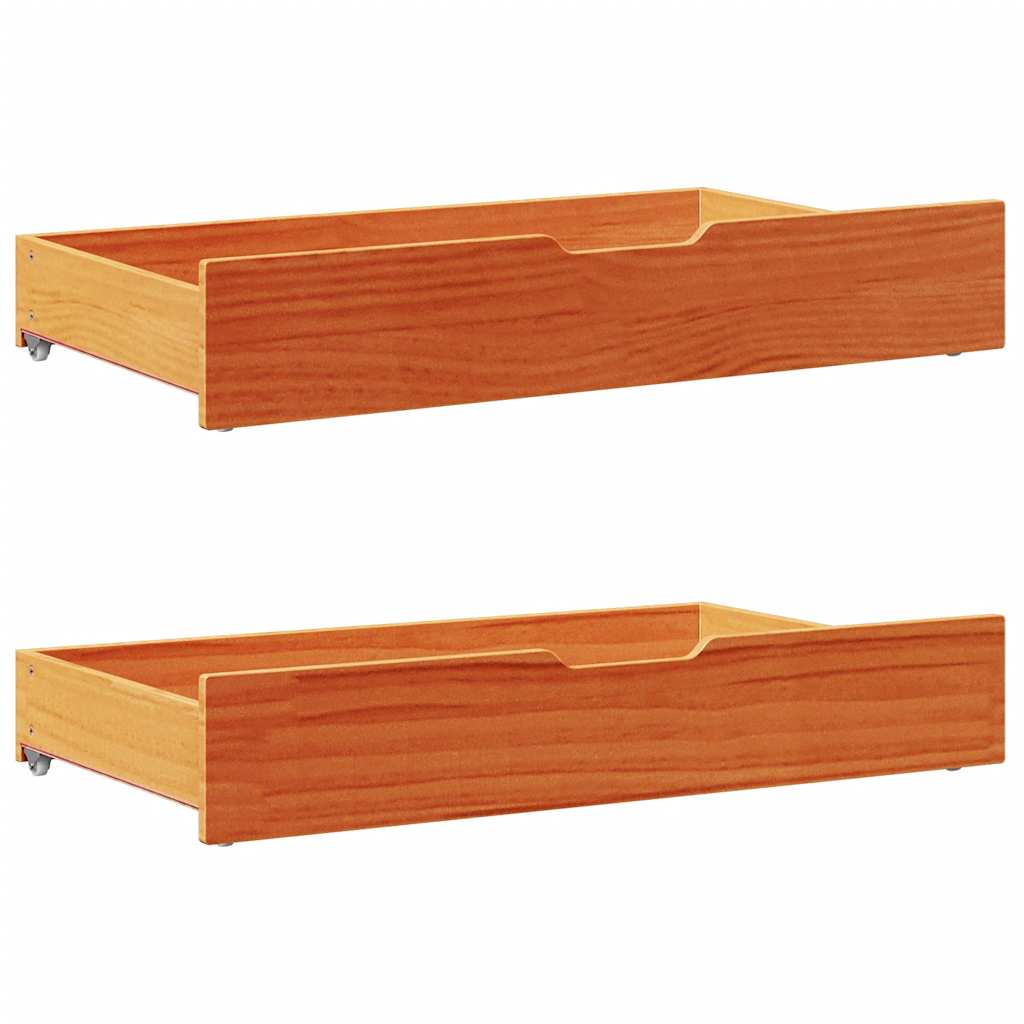 Cadre de lit sans matelas cire marron 135x190cm bois pin massif - XIOS