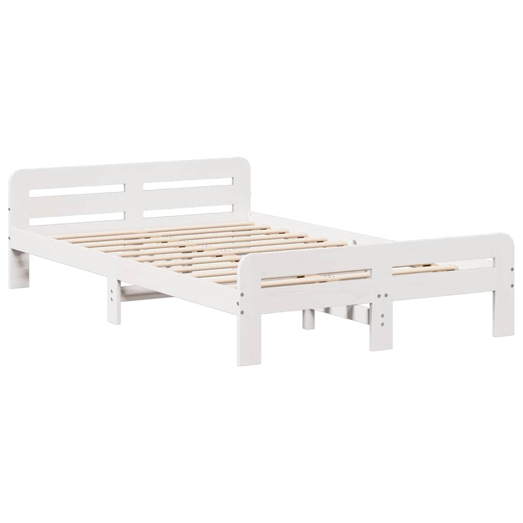 Cadre de lit sans matelas blanc 120x190 cm bois de pin massif - XIOS