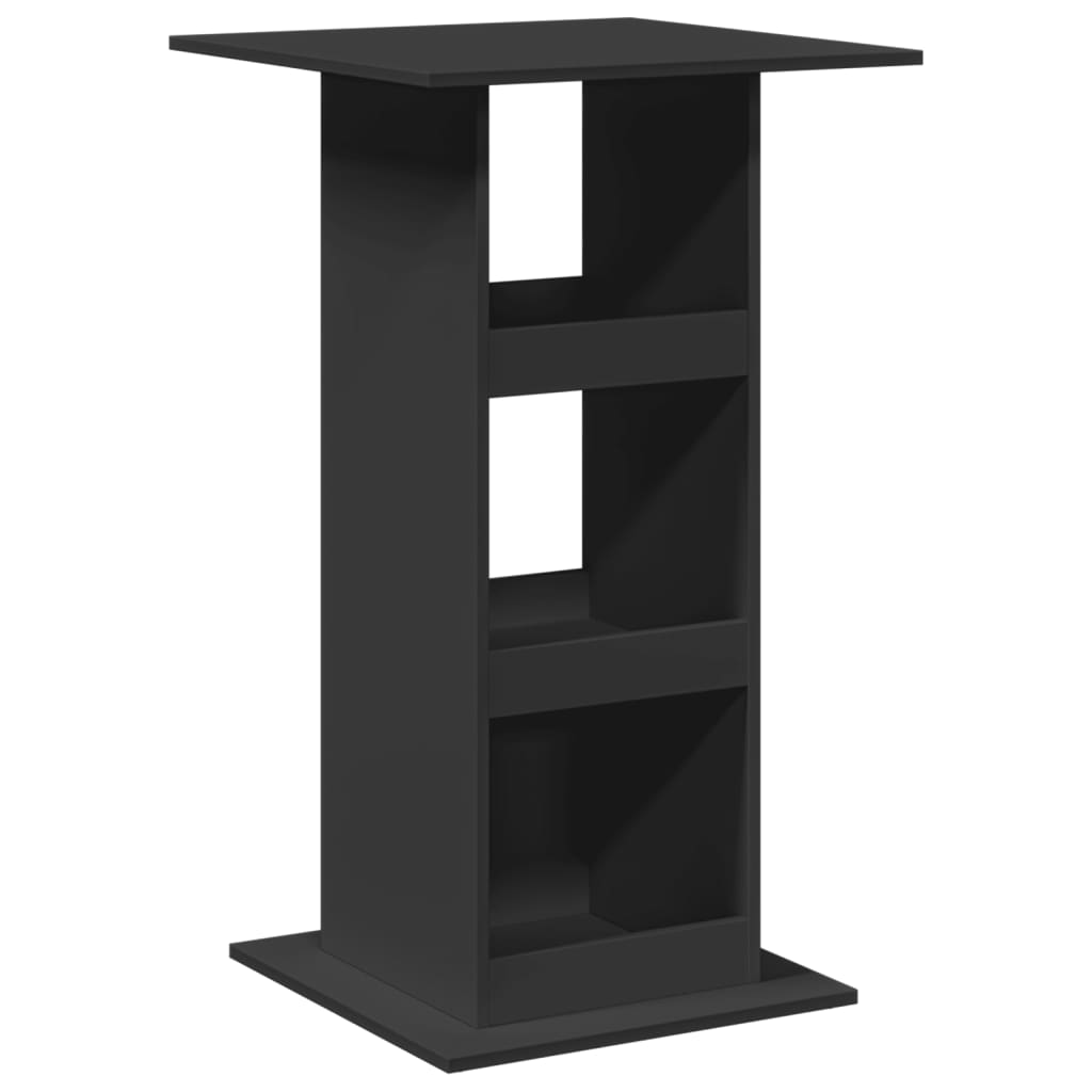 Table de bar avec rangement noir 60x60x102 cm bois d’ingénierie - XIOS