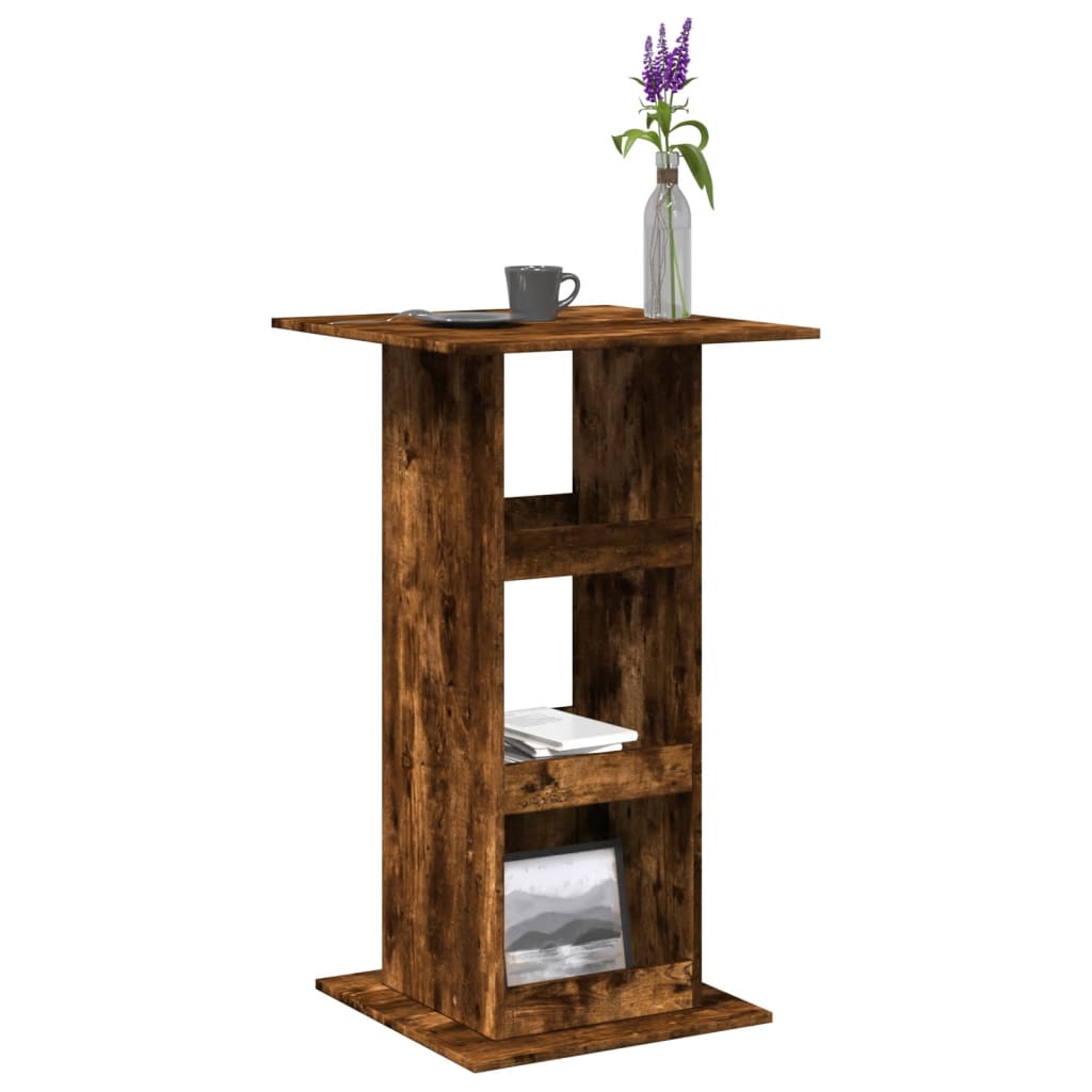 Table de bar avec rangement chêne fumé bois d’ingénierie - XIOS