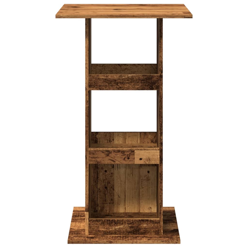 Table de bar avec rangement vieux bois bois d’ingénierie - XIOS