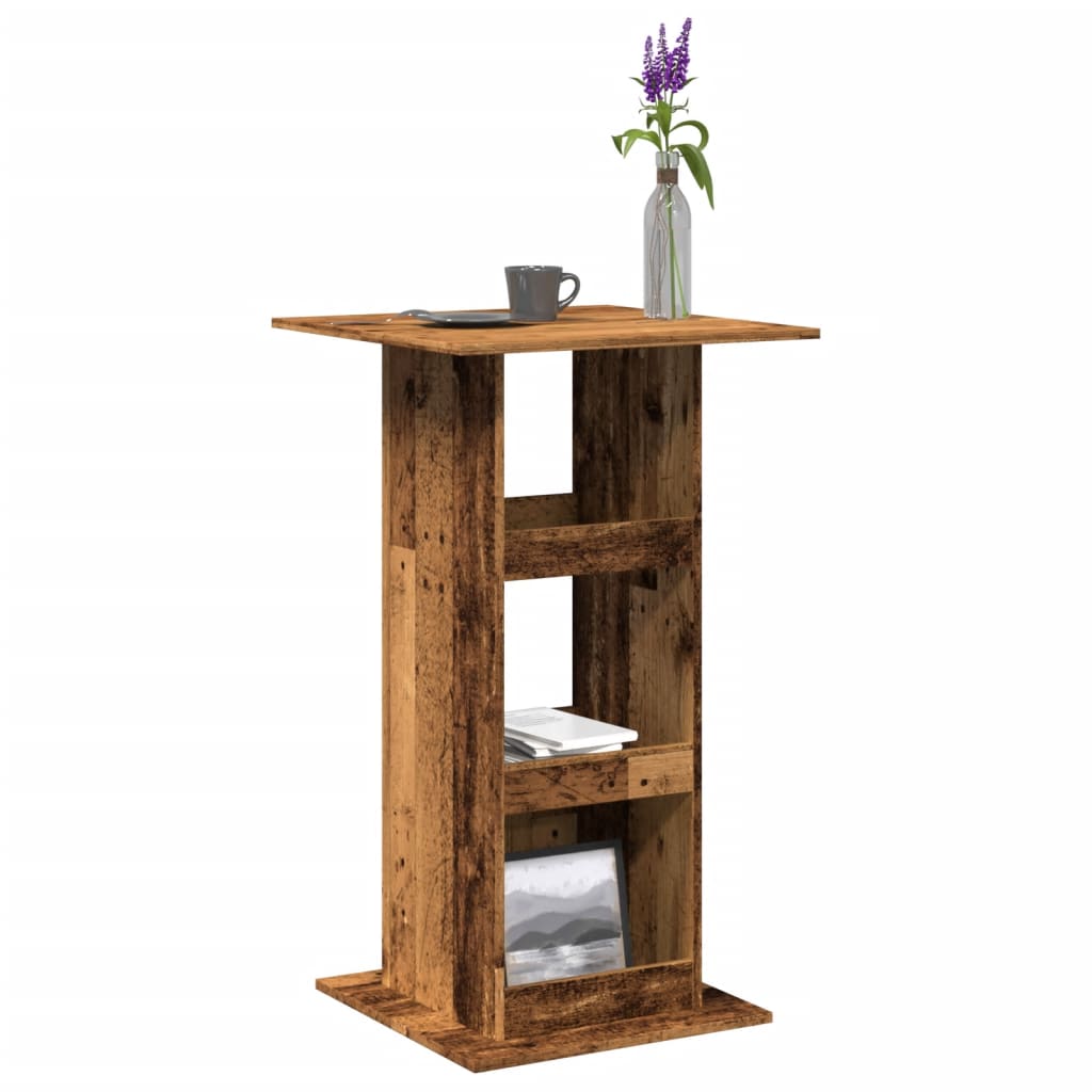 Table de bar avec rangement vieux bois bois d’ingénierie - XIOS